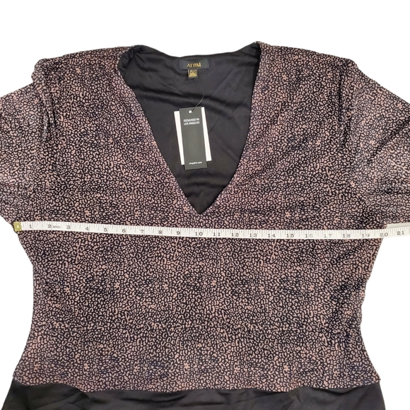 AFRM Bodysuit Womens Size 2X Brown Animal Print Scoop Neck Long Sleeve Top - Picture 5 of 10